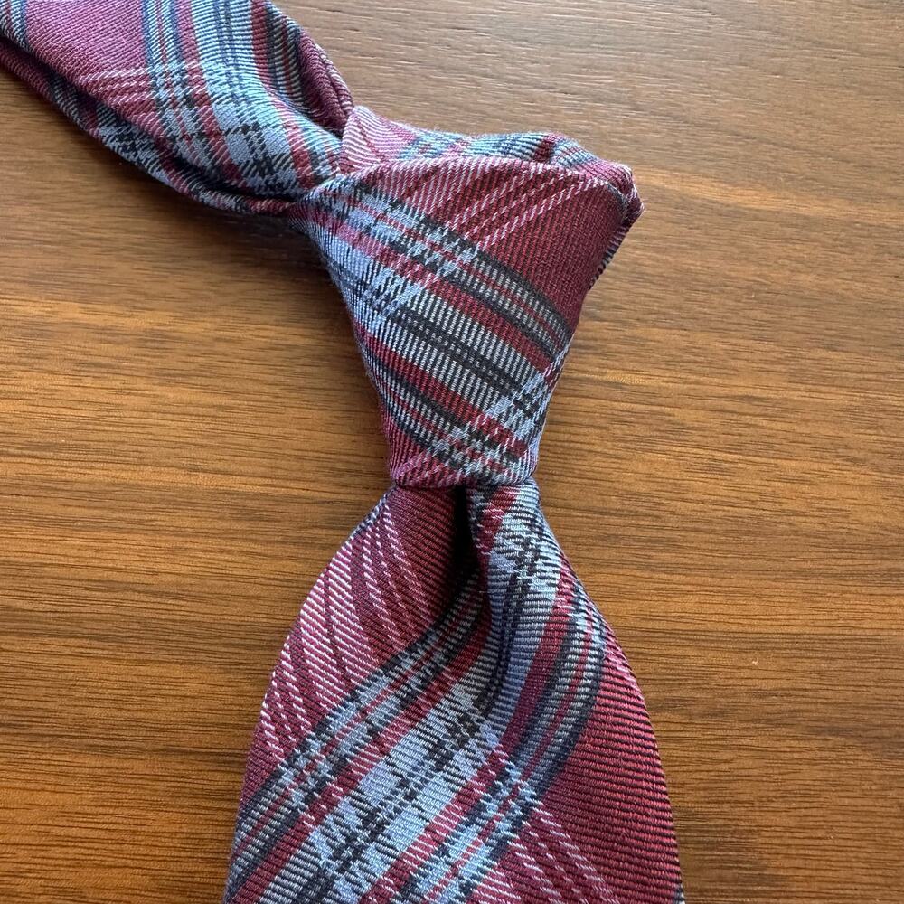 Kiton Plaid Seven Fold Tie